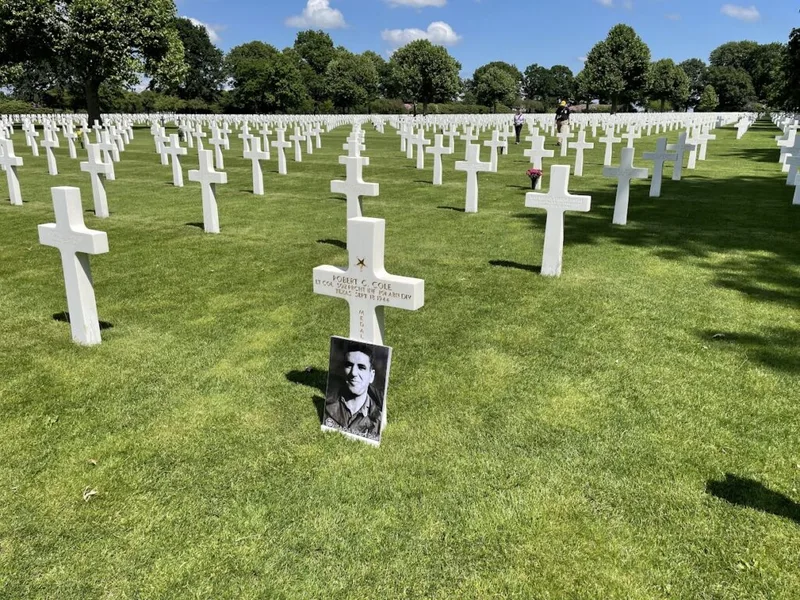 The grave of Robert Cole at Margraten American Cemetery in the Netherlands.