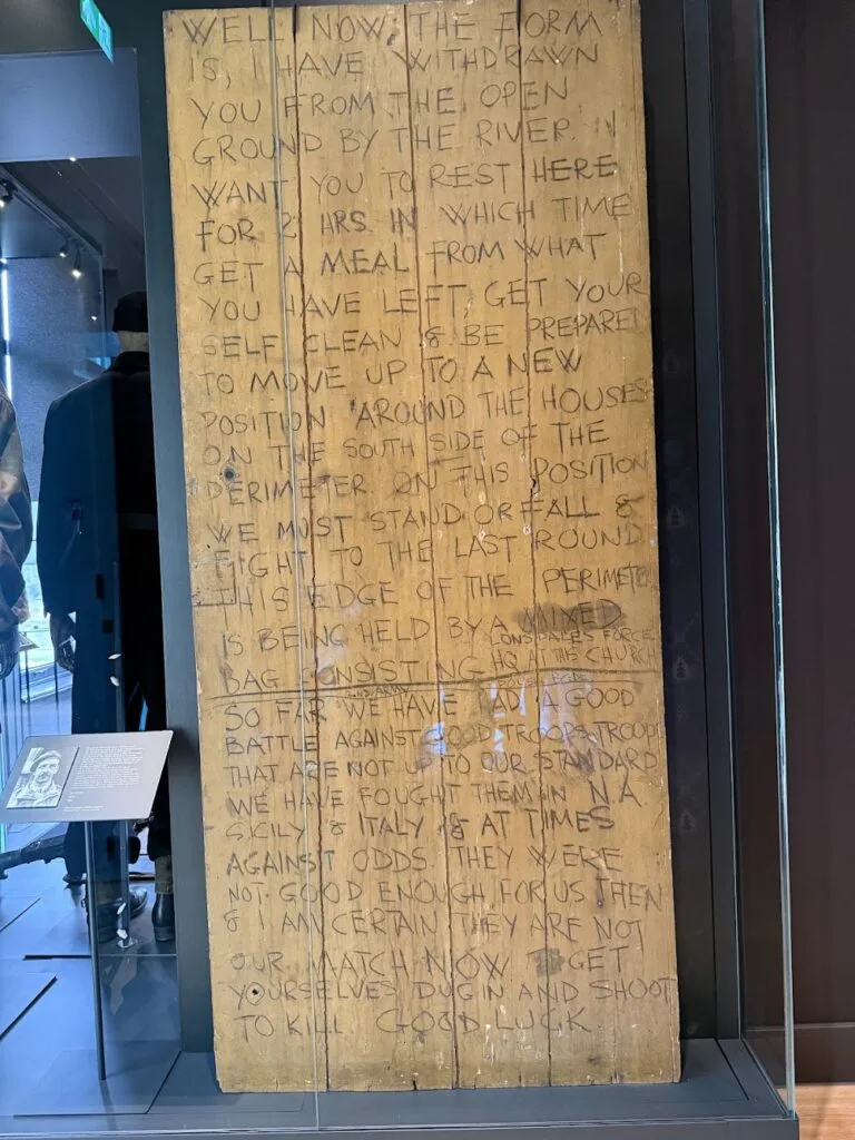 The Lonsdale speech in the Airborne Museum.