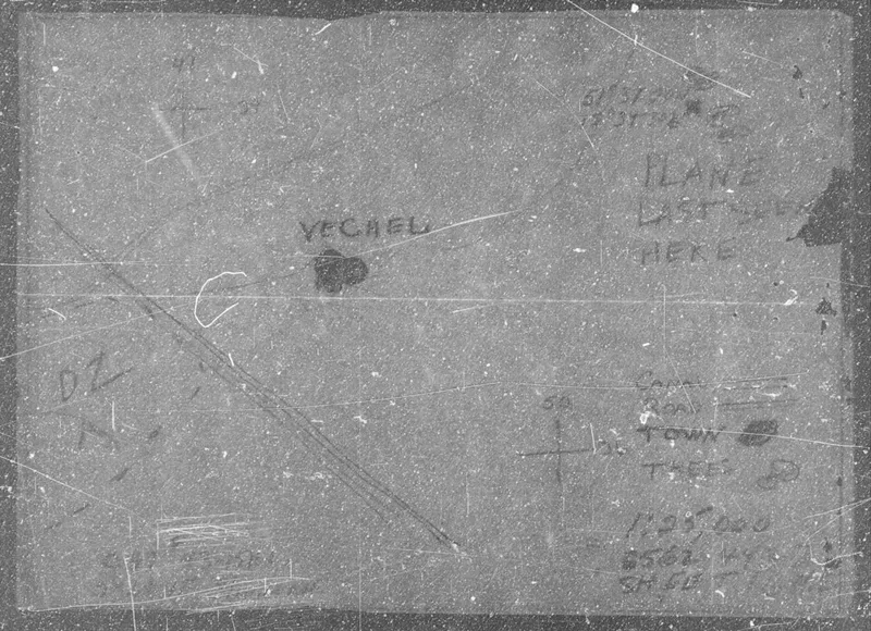 Hand-drawn sketch map from the Missing Air Crew Report marking Drop Zone A, Veghel and a spot labelled plane last seen here